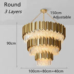 Stainless Steel Crystal Pendant Chandelier for Modern Luxury Indoor Lighting