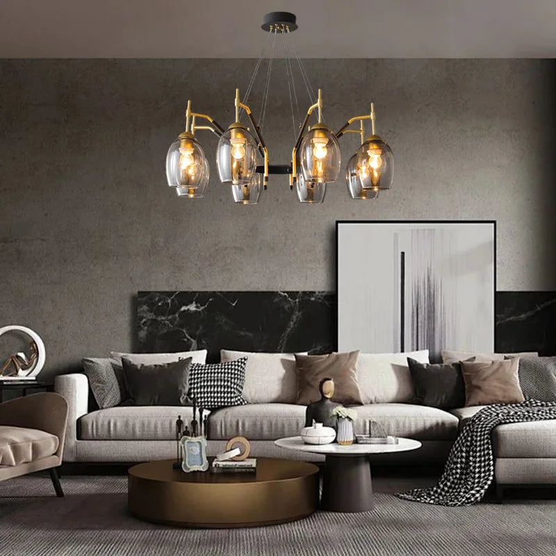 Vintage LED Farmhouse Chandelier Nordic Pendant Lamp for Living Room Hall Bedroom