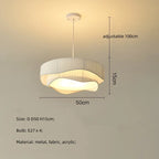 Creamy Style E27 Chandelier Bedroom Pendant Lights: Minimalist White Fabric LED Lamps