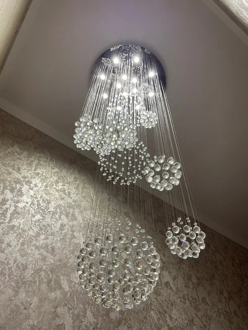 Crystal Ball Chandelier - Large Lustre De Cristal Design - D80xH300cm