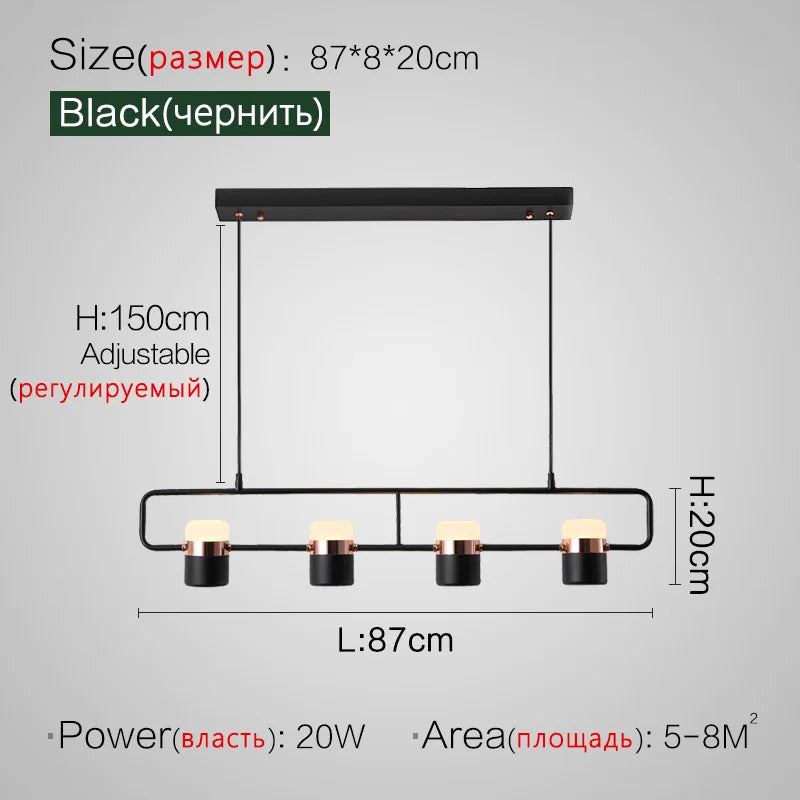 Strip Chandelier: Modern Minimalist Dining Room Lamp for Restaurant, Bar, and Home