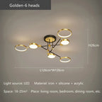 Gold Frame LED Remote Control Dimmable Ceiling Lamp for Living Room, Dining, Bedroom
