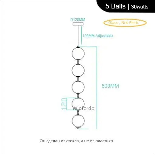 Nordic Glass Pendant Light Fixture Ceiling Lamp Modern Design