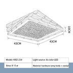 Crystal Ceiling Lamp: Nordic Gold LED Light for Bedroom, Hotel, Office, Living Room.