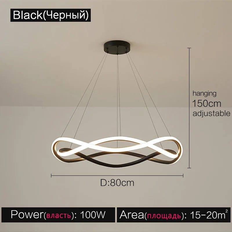 Nordic Circle Chandelier: Modern & Personalized Living Room Lighting