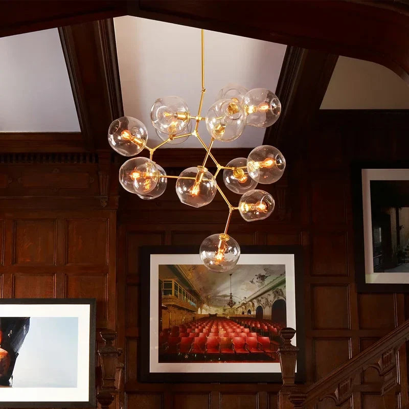 Modern Glass Chandelier Nordic Designer Pendant Light Industrial Hanging Light