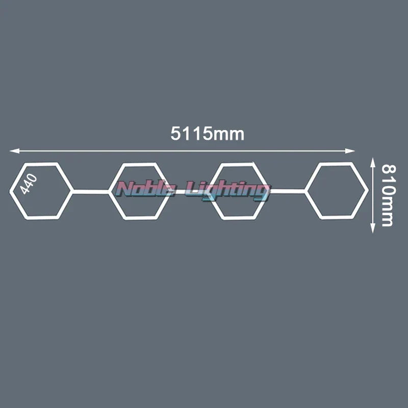 Hexagon LED Garage Ceiling Light for Auto Body Repair Workshop