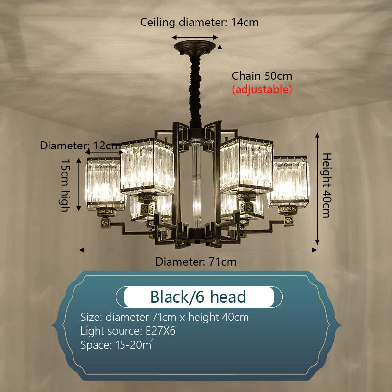 Crystal Chandelier Villa Living Room Lighting