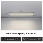Black Linear LED Ceiling Light for Aisle, Bedroom, Dining, Living Room – Minimalist Design