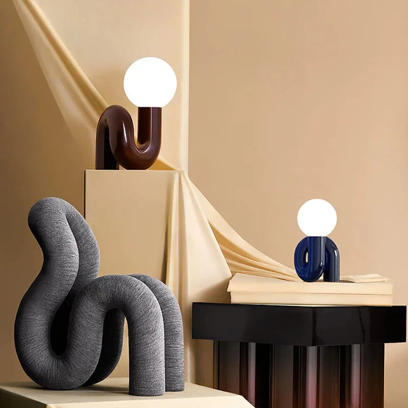 Modern LED Resin Table Lamp Luxury Creative Design Night Light