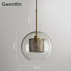 Nordic Glass Pendant Light | Modern Kitchen Dining Hanging Lamps | Industrial Loft LED Fixture