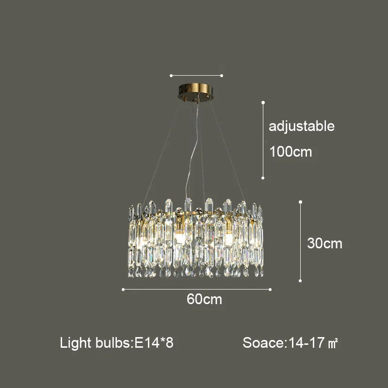 Crystal Ceiling Chandelier: Postmodern Luxury Indoor Lighting for Living Room, Dining Room & Bedroom