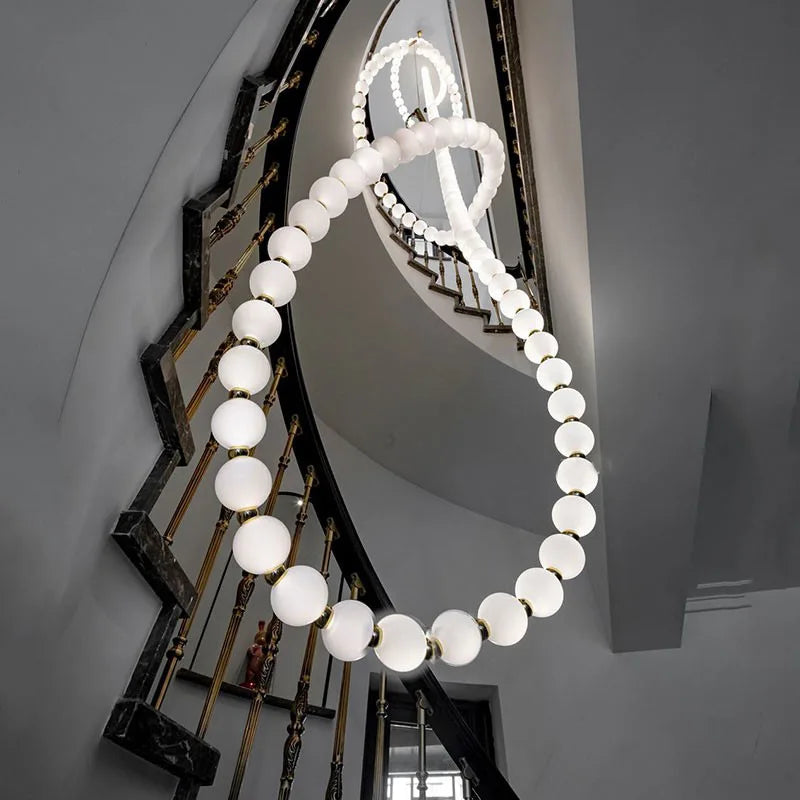 Pearl Necklace Chandelier: Modern Luxury Pendant Light for Living Room, Staircase, Foyer