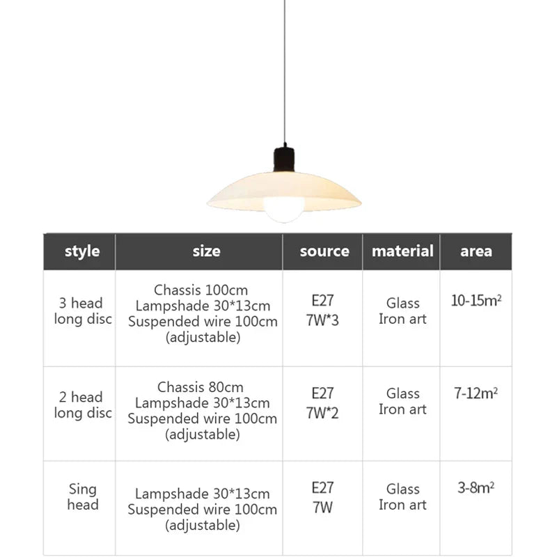 LED Pendant Chandelier Modern Minimalist Living Bedroom Lighting