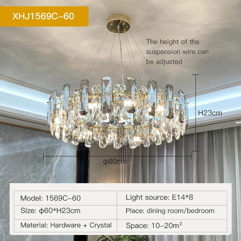 Crystal LED Chandelier for High-end Living Spaces