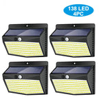 138 LED Solar Wall Lamp Security Motion Sensor 3 Modes Fence Yard Deck