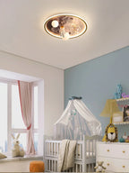 Cartoon Astronaut LED Ceiling Lamp for Kids Room Eye Protection Lighting
