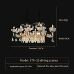 Jade Crystal Chandelier: Elegant European Living Room Lamp
