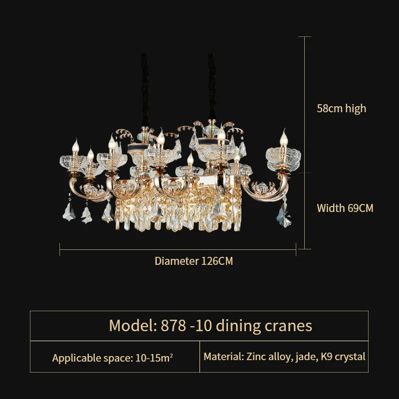 Jade Crystal Chandelier: Elegant European Living Room Lamp