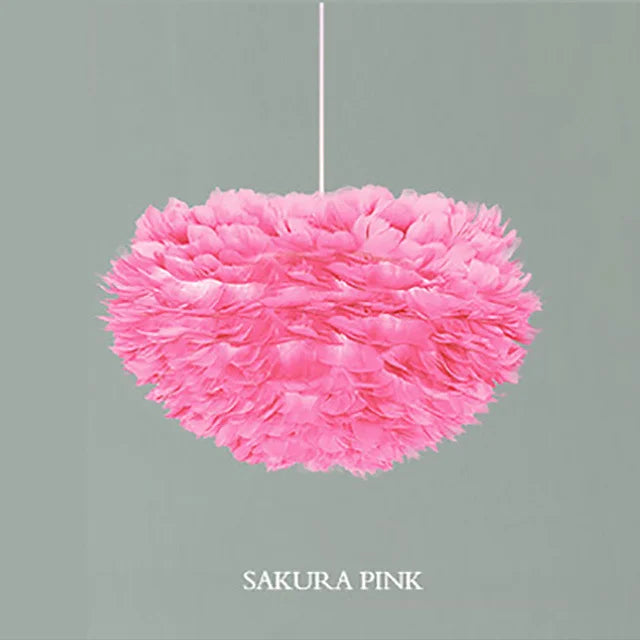 Feather Pendant Light Chandelier for Bedroom Living Room Dining Children's Room