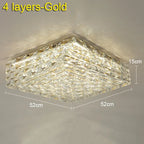 Crystal Ceiling Lamp: Modern Minimalist Indoor LED Lighting for Living Room, Dining & Bedroom