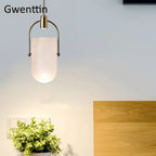 Bucket Glass Pendant Lamp LED Modern Hanging Lights for Dining Room Kitchen Home Décor