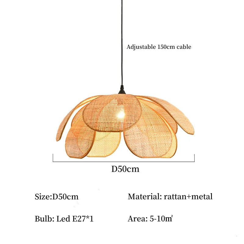 Wabi Sabi Rattan LED Pendant Lights for Cozy Spaces