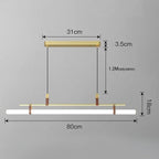 Eden Modern Black Gold Leather Tube LED Pendant Chandelier