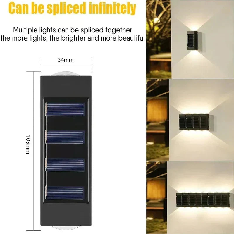 Solar Wall Lamp: Outdoor Waterproof Up/Down Lighting for Garden, Street, Landscape, Balcony