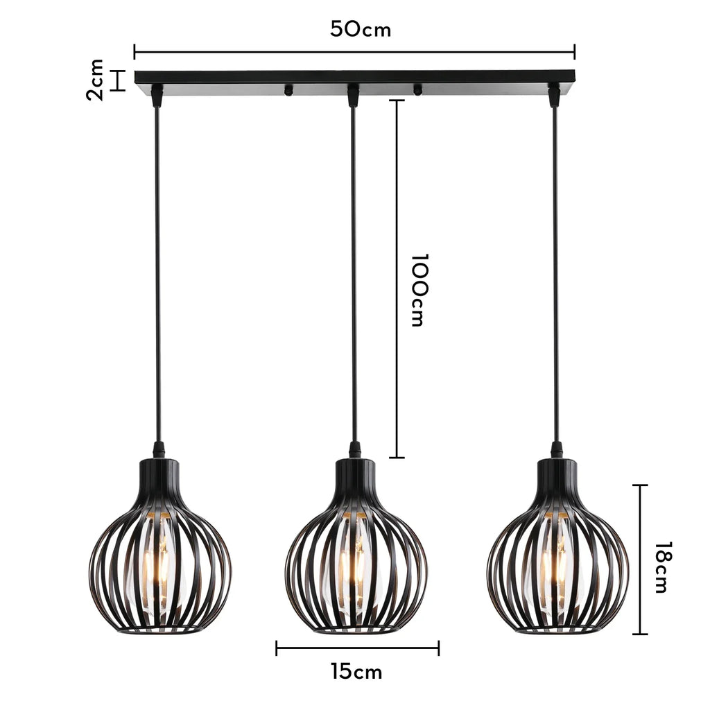 Industrial Wood Pendant Chandelier for Dinning Living Room Kitchen LED Fixture