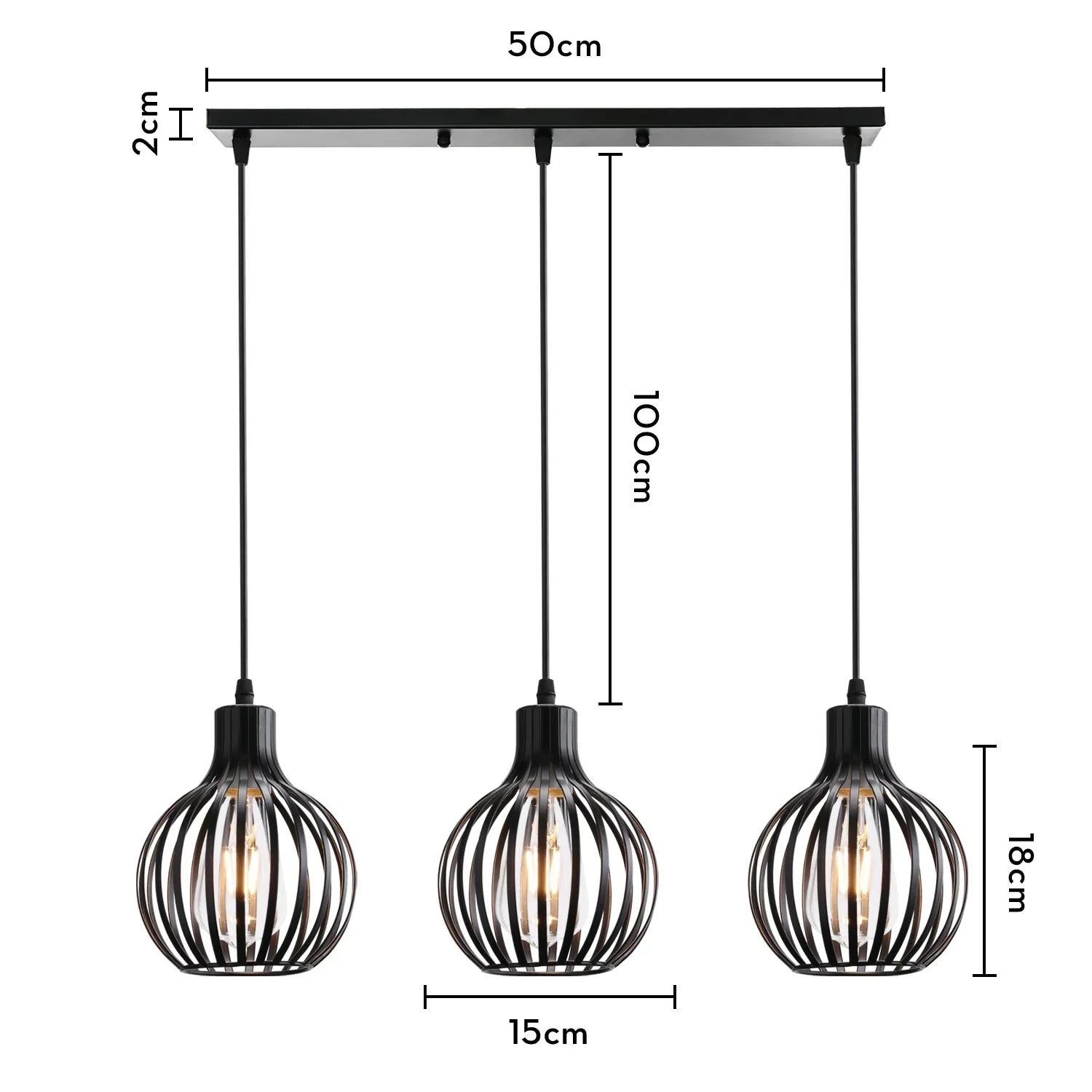 Industrial Wood Pendant Chandelier for Dinning Living Room Kitchen LED Fixture