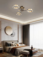 Gold Plated Luxury Chandelier with Remote Control Crystals for Elegant Living & Bedroom Decor