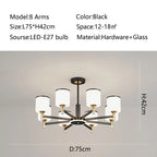 Glass Chandelier: Nordic Modern LED Hanging Light for Living Room and Bedroom