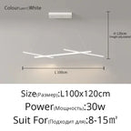 LED Strip Pendant Chandelier for Living Dining Kitchen Island, Minimalist Home Decor Fixture