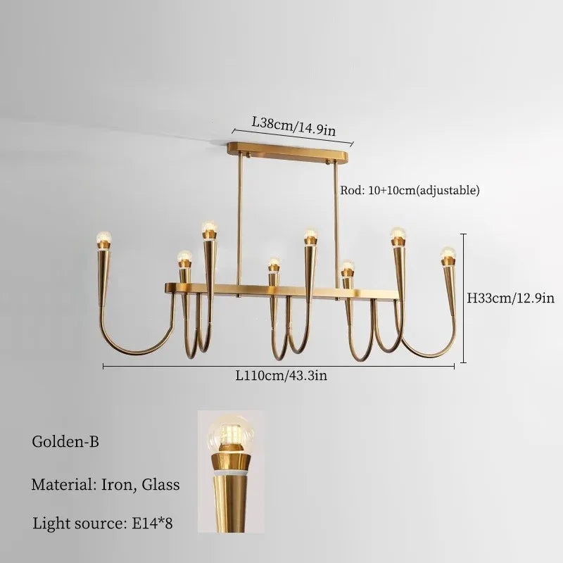 French Style Black Pendant Light Luxury Led Chandelier Room Decor