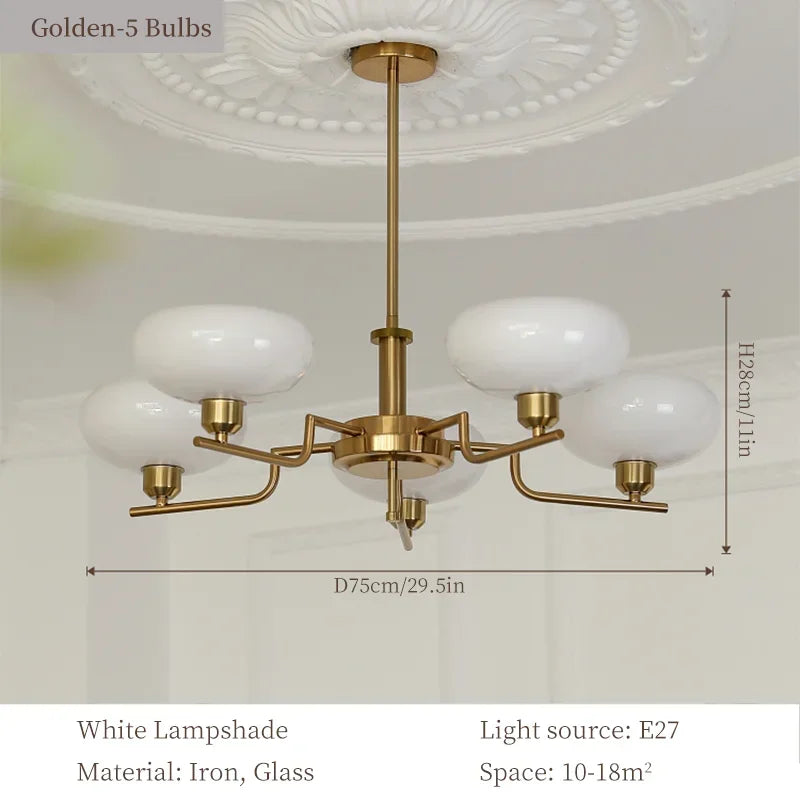 Bauhaus Glass Pendant Chandelier for Bedroom Living Room Dining Ceiling Lamp