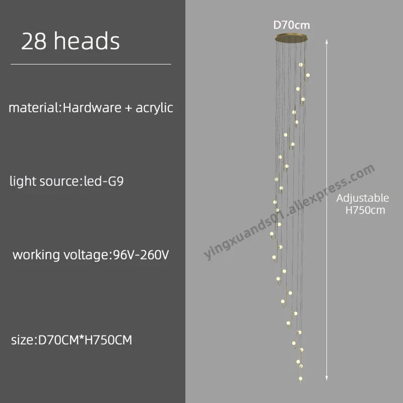Modern Revolving LED Ceiling Chandelier | Creative Hanging Pendant | Stylish Ceiling Lighting