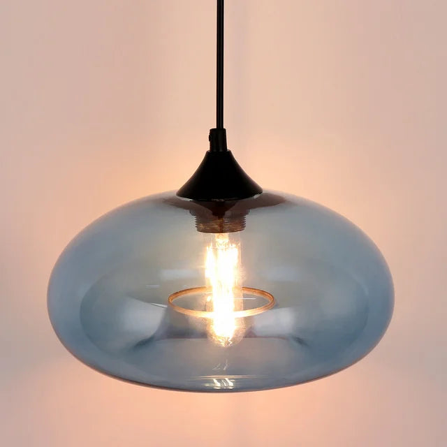 Glass Chandelier Pendant Lamps | Industrial Hanging Lighting Fixture for Kitchen, Restaurant