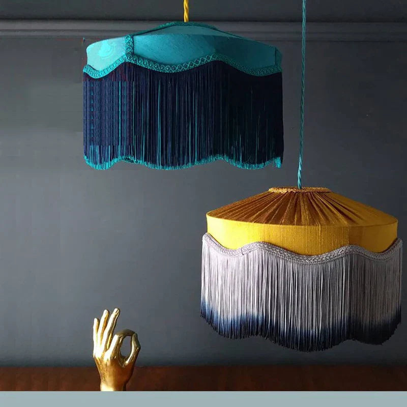 BeauVamp Tassel Pendant Light: French Vintage Boho Lampshade for Living Room, Bedroom, Dining Room