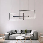 Modern LED Rectangle Pendant Chandelier for Living Room Dining Room Stair Loft Lighting