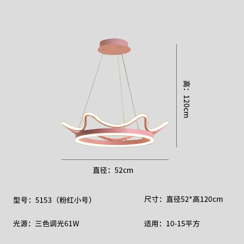 Crown Design Gold Chandelier for Living Room Kids Bedroom