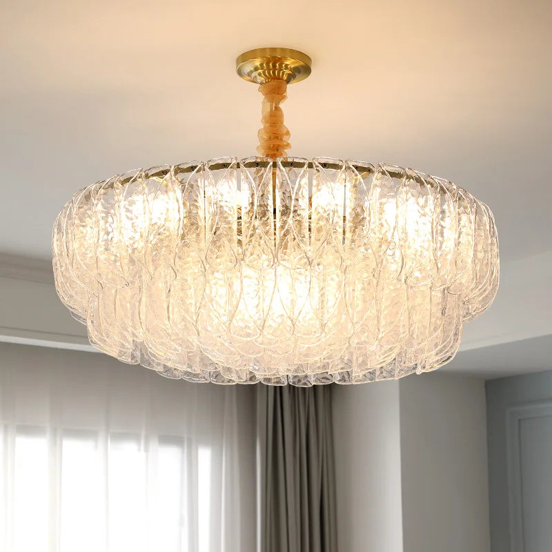 French Shell Crystal Chandelier by - Modern Elegant Lighting for Living Room, Bedroom, and Dining Room