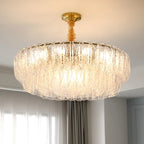 French Shell Crystal Chandelier by - Modern Elegant Lighting for Living Room, Bedroom, and Dining Room