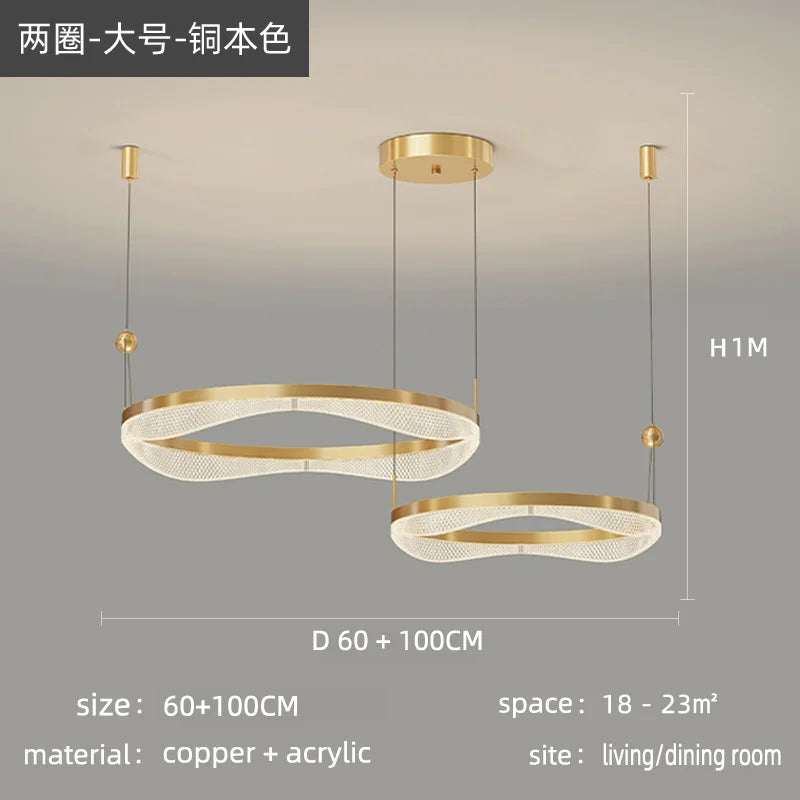 LED Ring Pendant Chandelier for Living Room Bedroom and Dining Room
