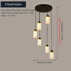 Chinese Style Spiral Staircase Chandelier for Villa & Restaurant, LED Lamps