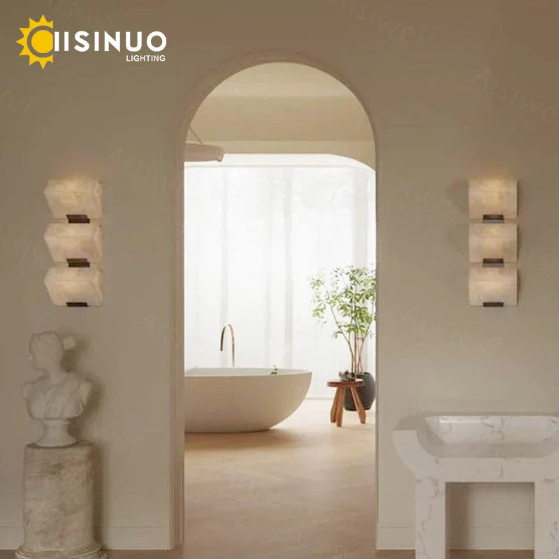 Marble LED Wall Lamp for Modern Bedroom and Home Decor