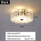 Crystal Glass Maple Leaf Ceiling Chandelier for Modern Luxury Minimalist Living Room