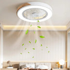 Modern Wood Ceiling Fan Light with Remote Control Dimmable 3 Colors