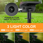 Solar Landscape Light: 50LED Outdoor Waterproof Garden Spotlight with 3 Color Modes