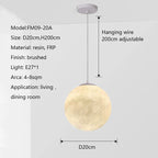 Nordic Moon Round LED Chandelier: Modern Living Room Dining Pendant Light for Bedroom Atmosphere